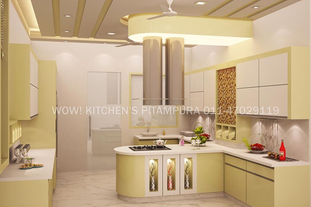 Island shaped kitchen