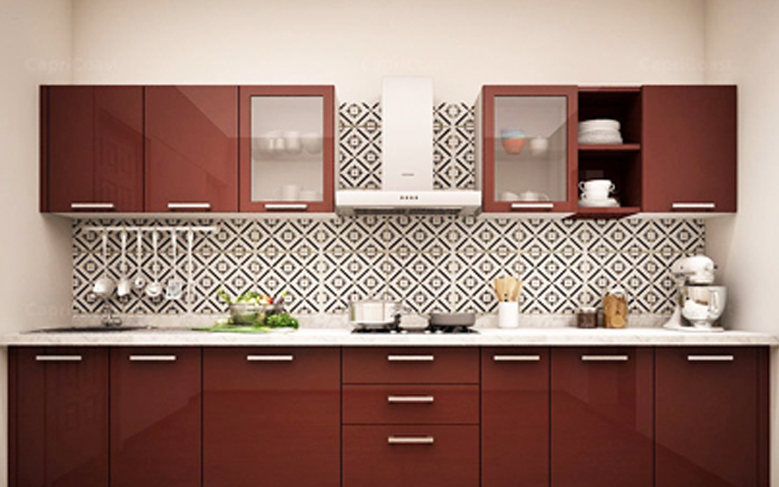 Straight modular kitchen