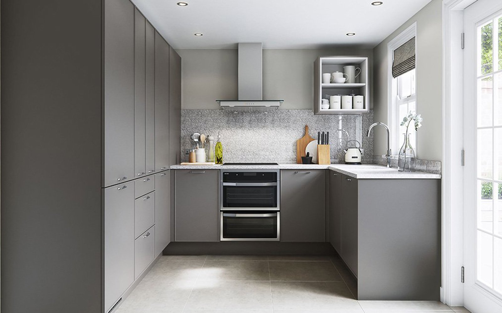 U shape modular kitchen